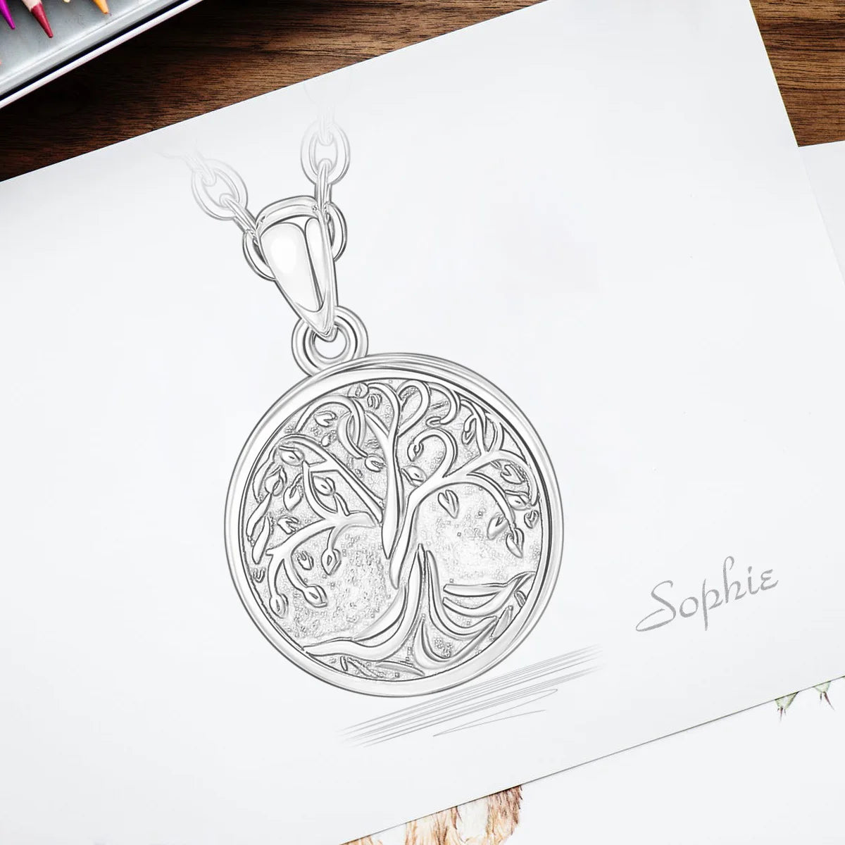 Tree Of Life Photo Locket Necklace 925 Sterling Silver