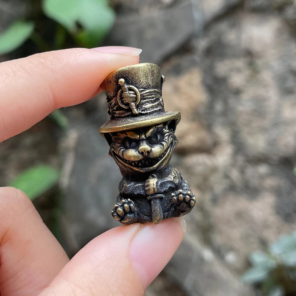 Brass Mad Cheshire Cat Paracord Bead Lanyards Dreadlocks Beard Bead