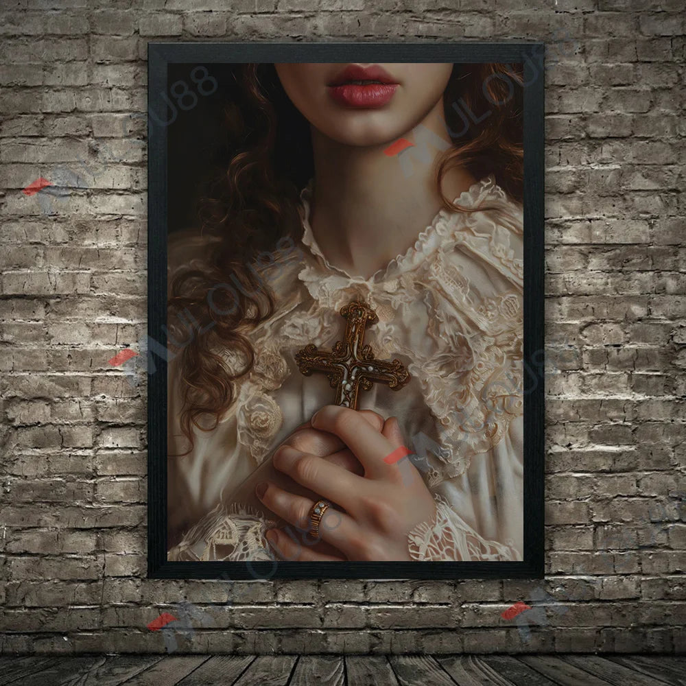 Lace, Pearls, Swords, and Snakes, Moody Victorian Art Poster Prints Dark Academia Wall Art Home Decor