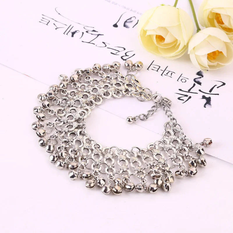 A Pair of Silver Bells Anklet Foot Jewellery