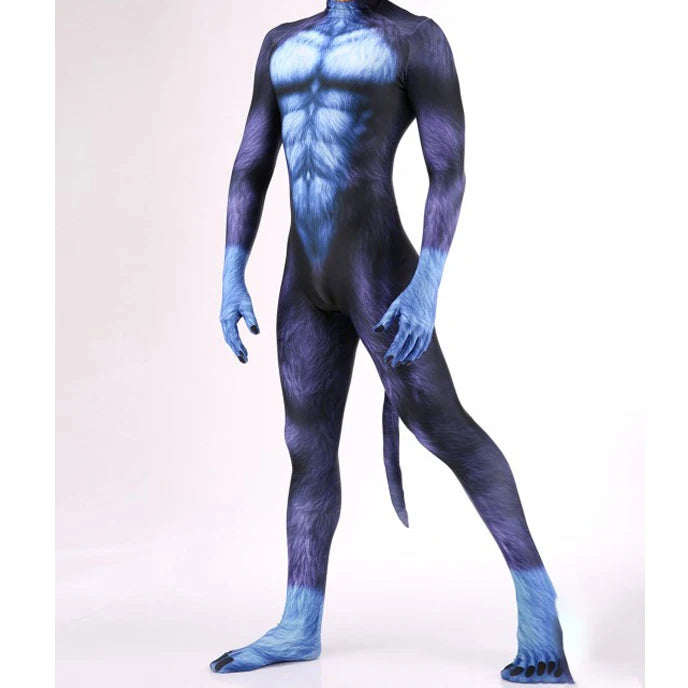 Animal Cosplay Carnival Costume Adults Bodysuit Unisex with Paws and Tail
