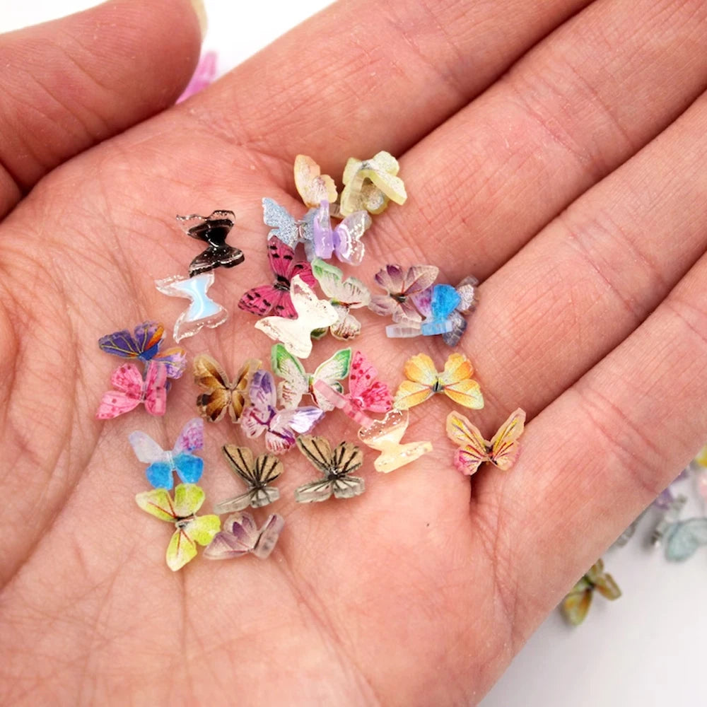 Tiny Miniature Butterflies Fairy Garden Accessories Mini Resin Figurines Micro Landscape Dollhouse DIY Crafts Decor 3D