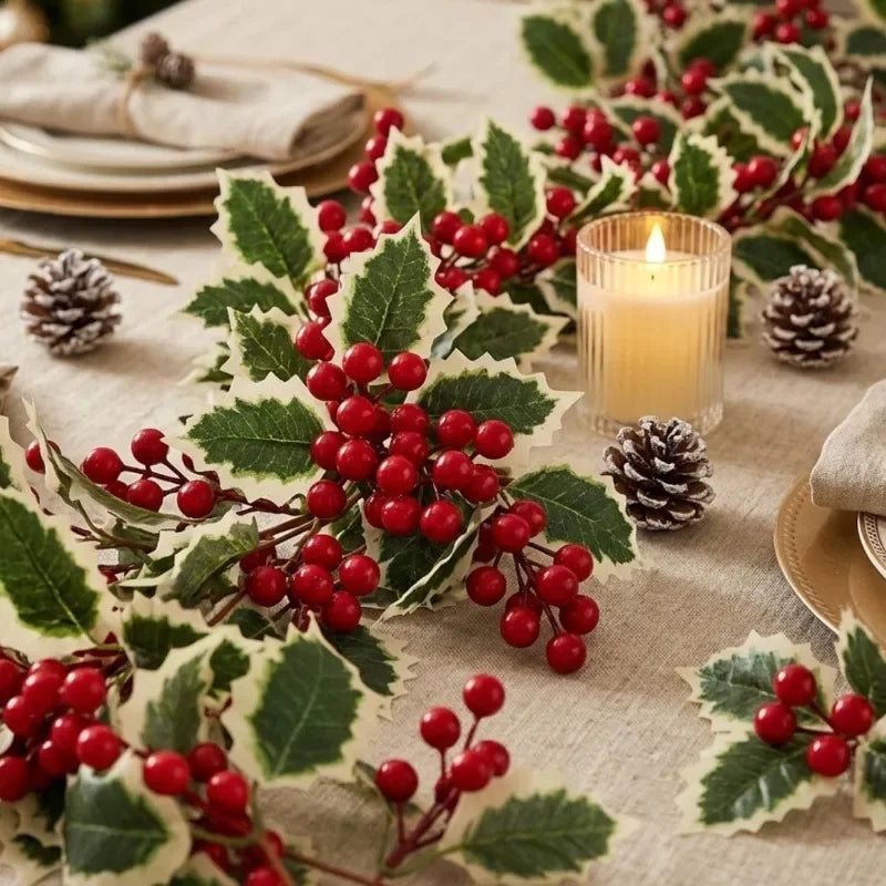Christmas Garland Artificial Red Holly Berry Vine Xmas Tree Hanging Decoration
