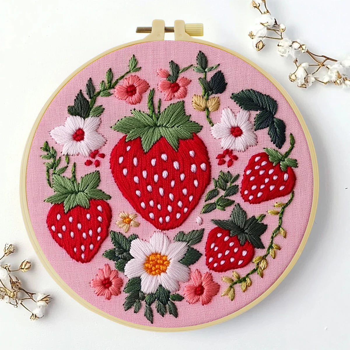 Strawberry Patch DIY Embroidery Kit for Beginners