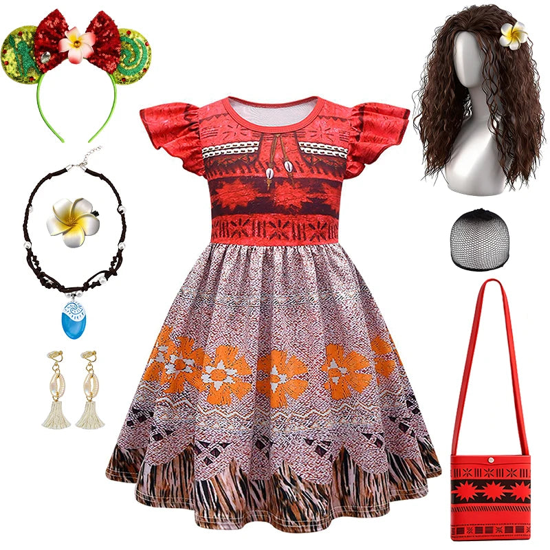 Princess Moana Little Girl Fancy Dress Halloween Cosplay Book Week Children's Costume