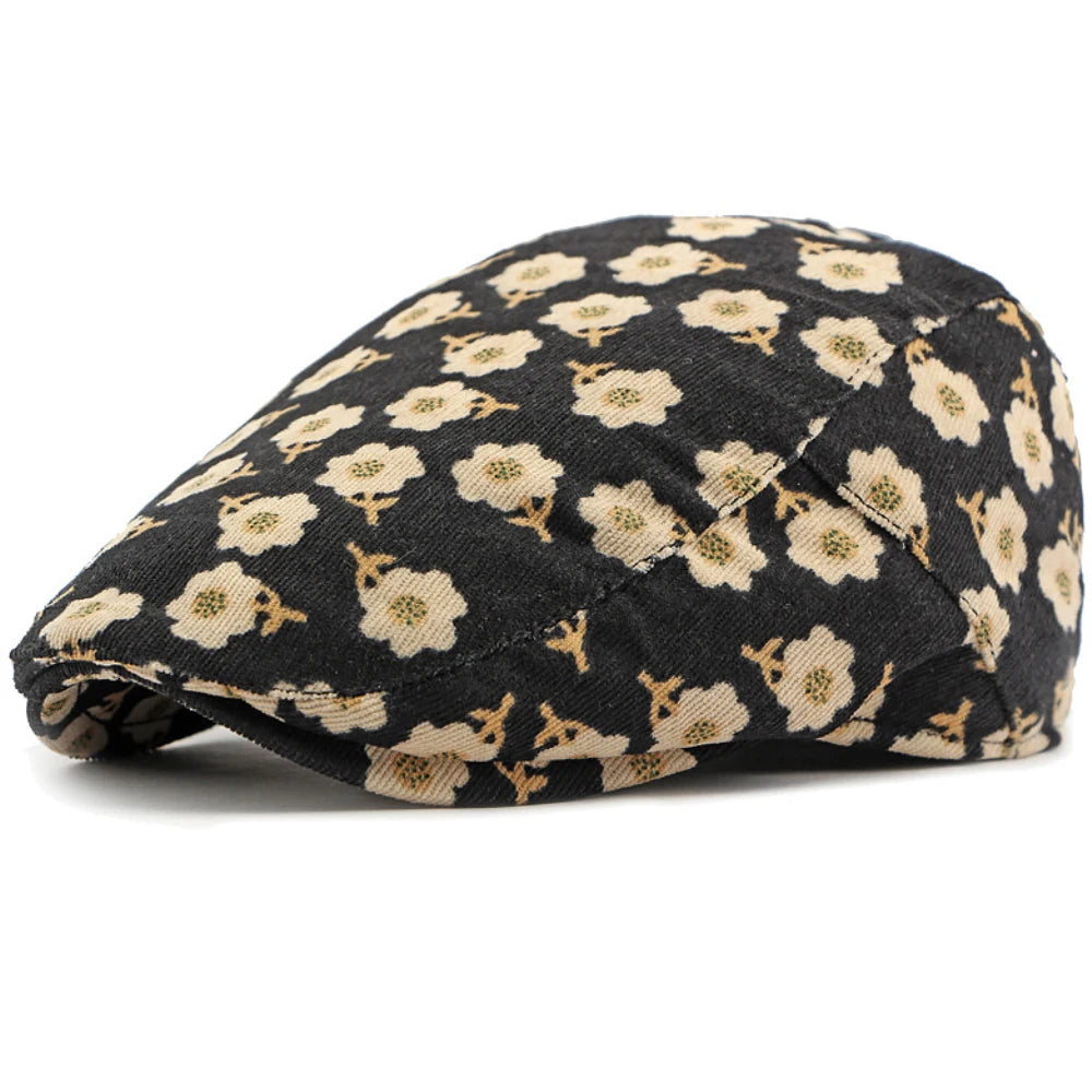 Winter Florals Cabbie Beret Caps