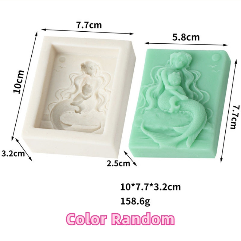 Mermaid Silicone Soap Moulds DIY Ocean Goddess Candle Resin Making Chocolate Mould