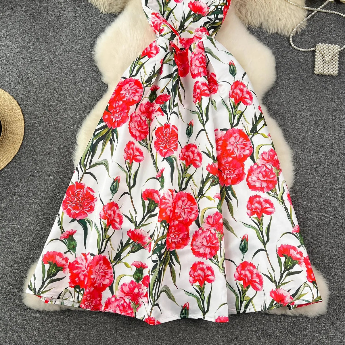 Spring Races Floral Tank Dress with Pockets