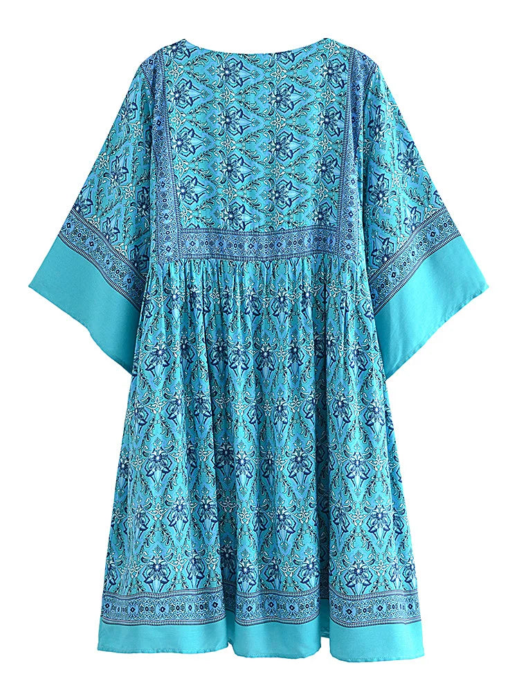 Mahleah's Boho Cotton Mini Dress Long Top