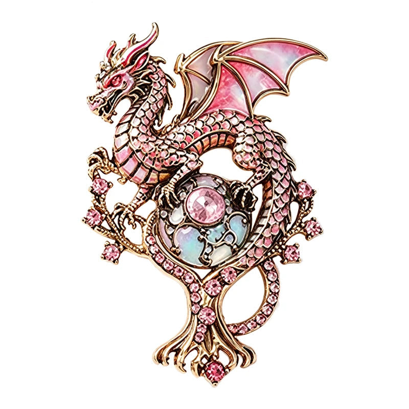 Magical Dragon Brooches 5 Colours