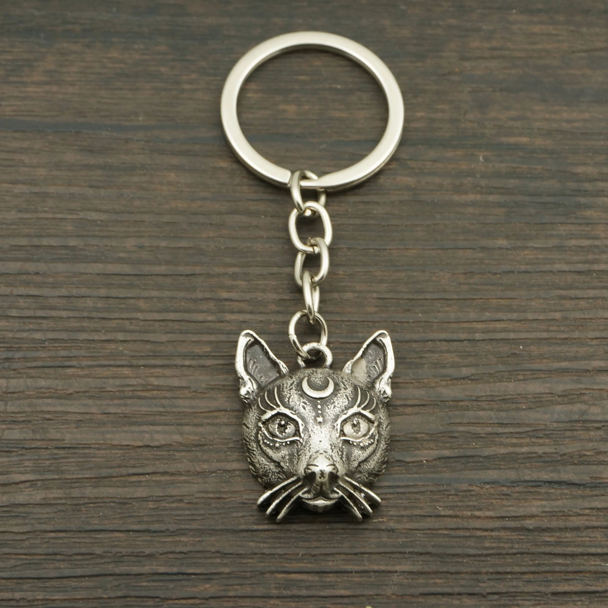 Witch's Cat Head Keyring