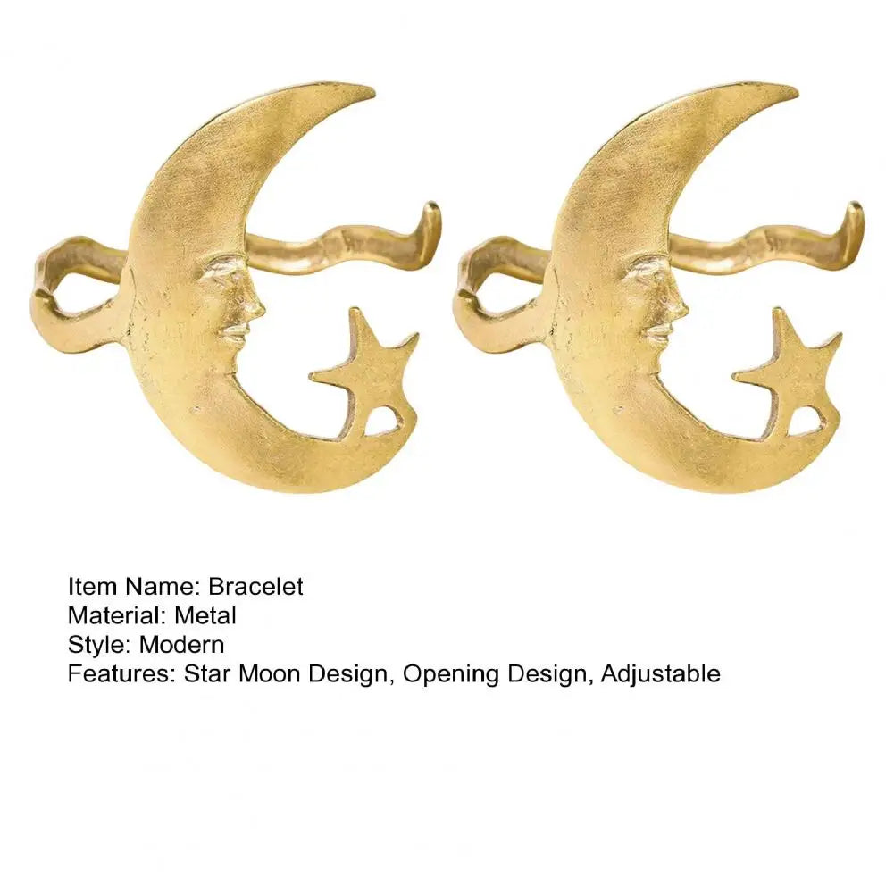 Golden Moon Star Arm Cuff Bracelet Bangle