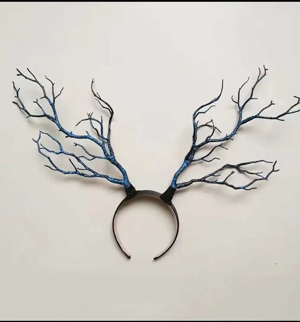 Forest Goddess Headwear Antler Deer Flower Crown Headbands Long Branches Photo Shoot Props