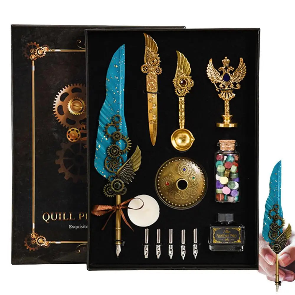 The Captain's Feather Pen Set Calligraphy Stationery Gift Box
