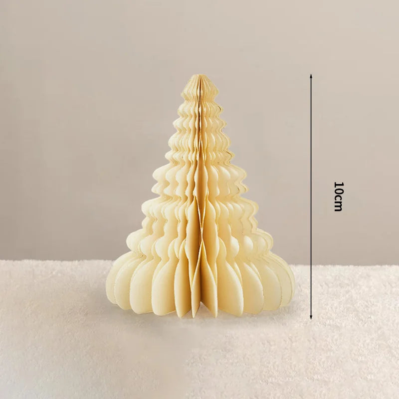 Christmas Paper Honeycomb Decorations Ball Folding Christmas Tree Table 3D Ornaments