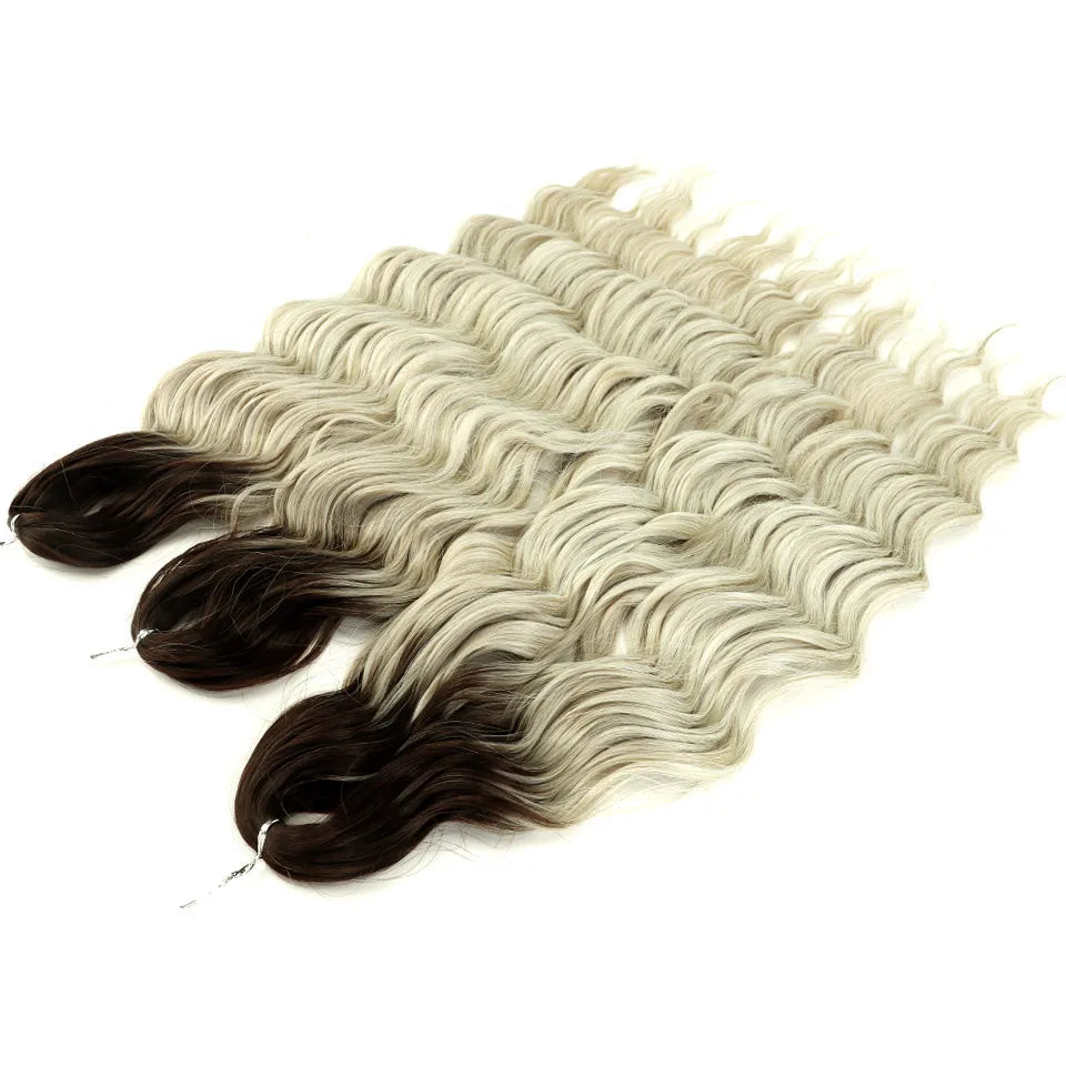 Ombre Rainbow 24 Inch Synthetic Hair Wave Braiding Hair Extensions