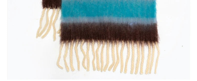 Rainbow Striped Mohair Scarf