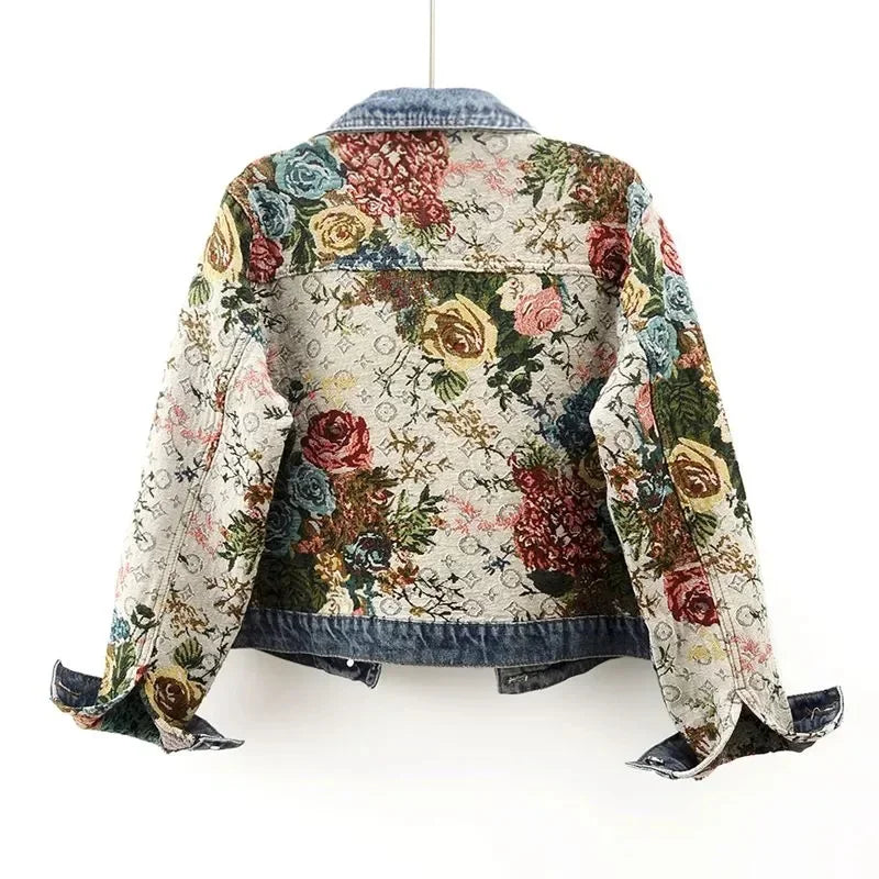 Maisie's Floral Print Denim Jacket