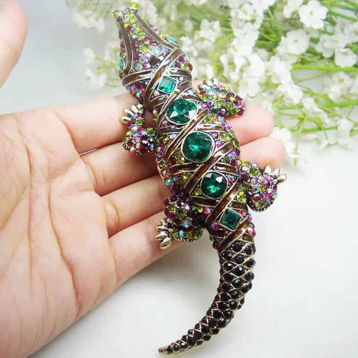 Crocodile Pendant Brooch Pin