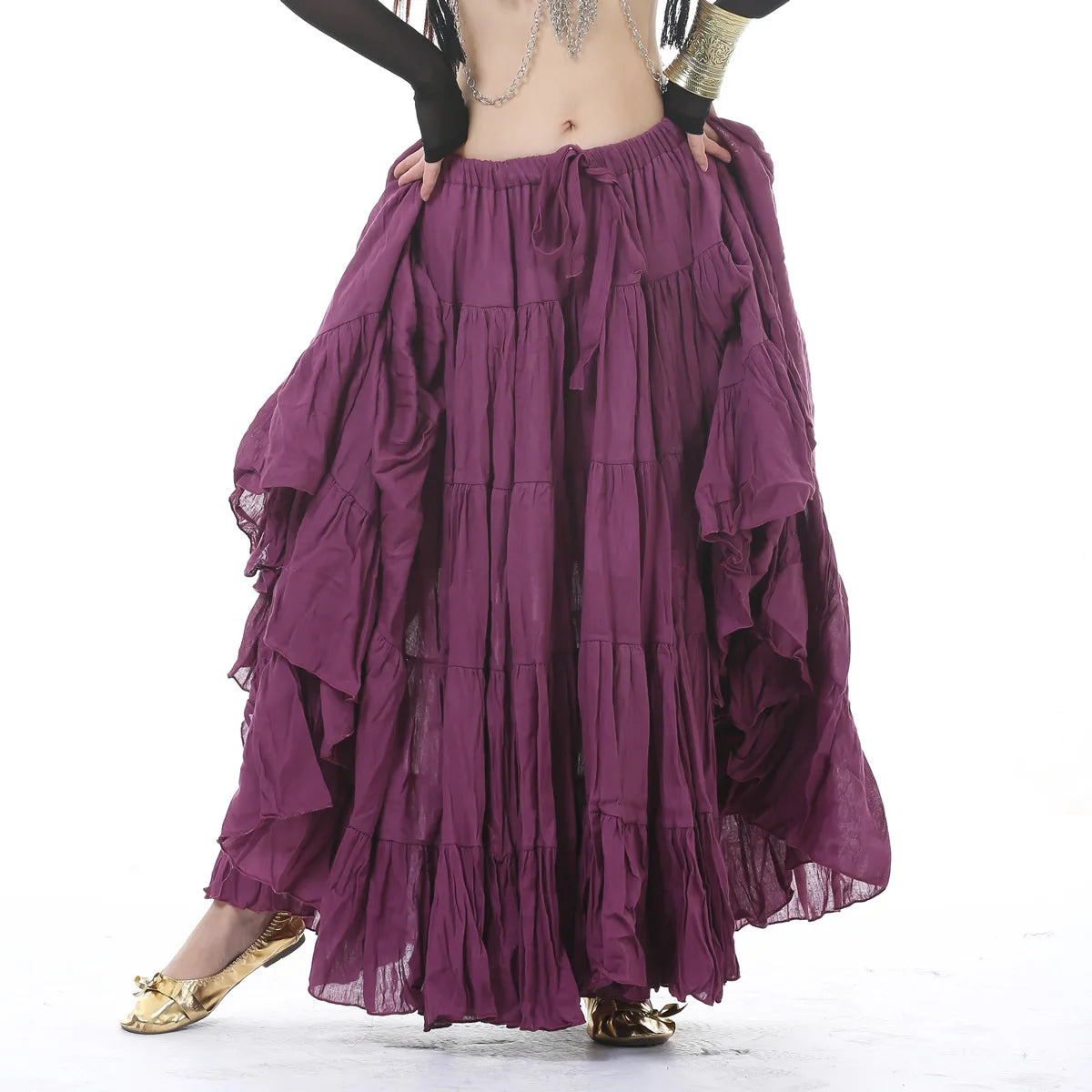Tribal Belly Dance Flax Linen Gypsy Skirt Full Circle Dancewear 14 Colours