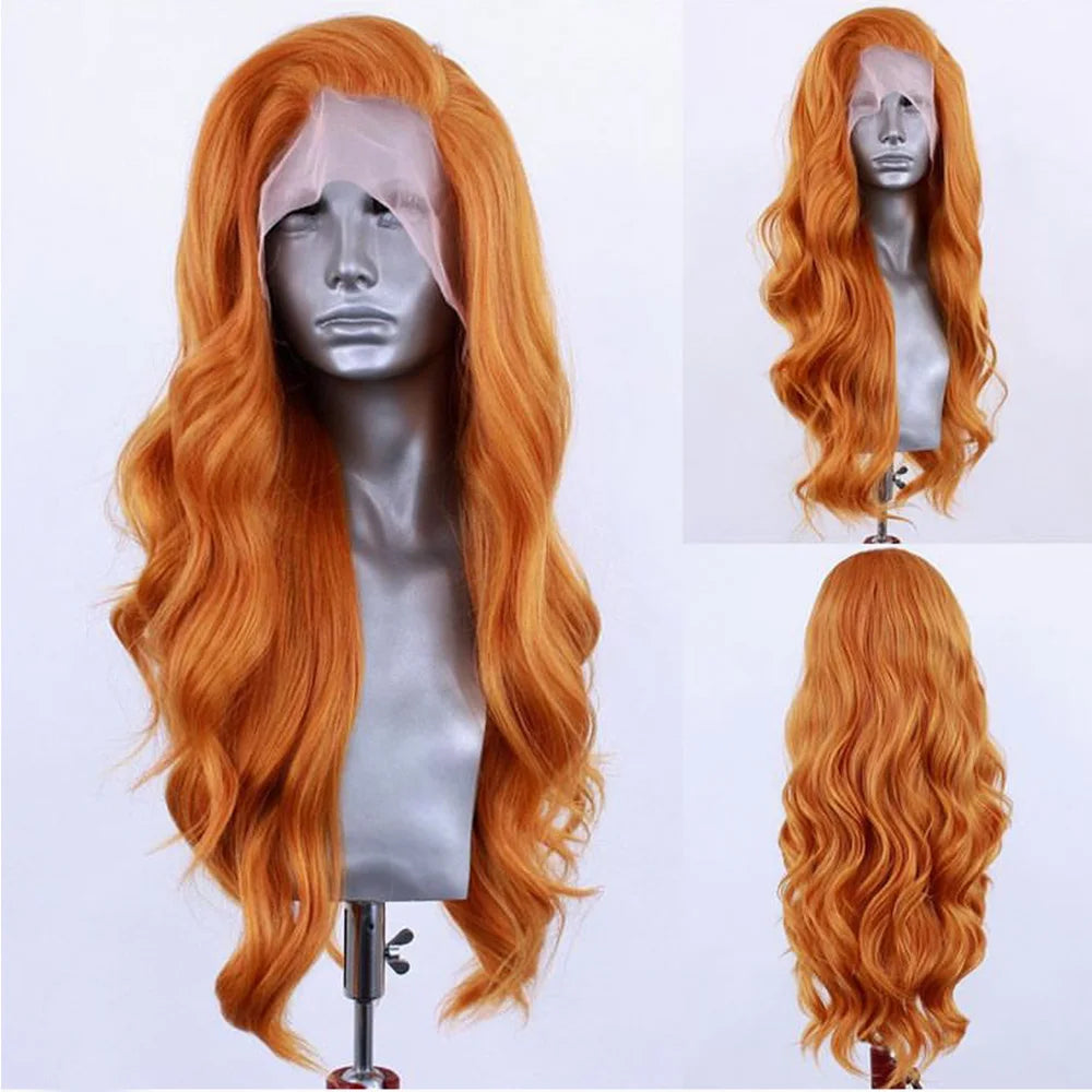 Long Soft Waves Wigs Side Part Soft Lace Front Wig Heat Resistant Fibre