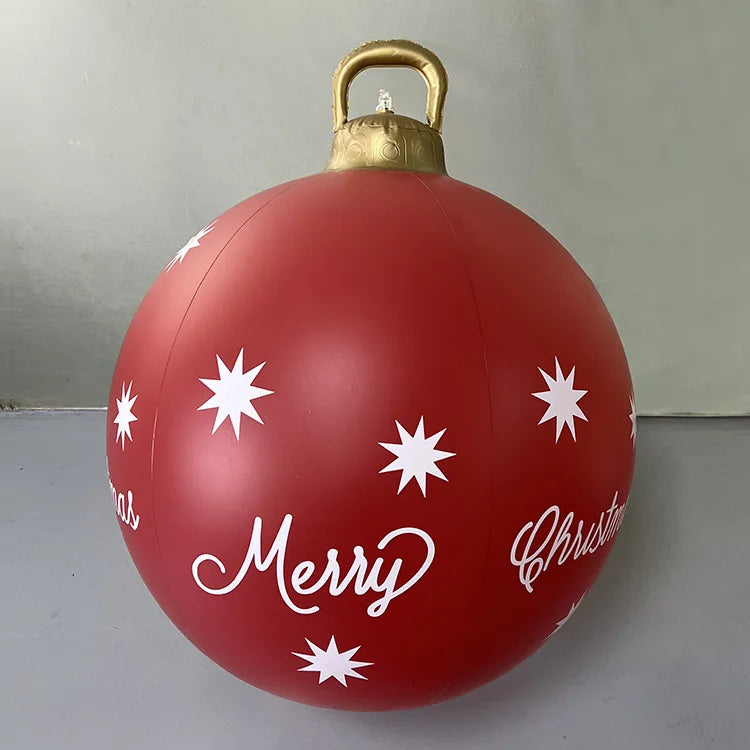 60cm Outdoor Christmas Inflatable Baubles PVC Giant Xmas Balls Decorations Toy Ball