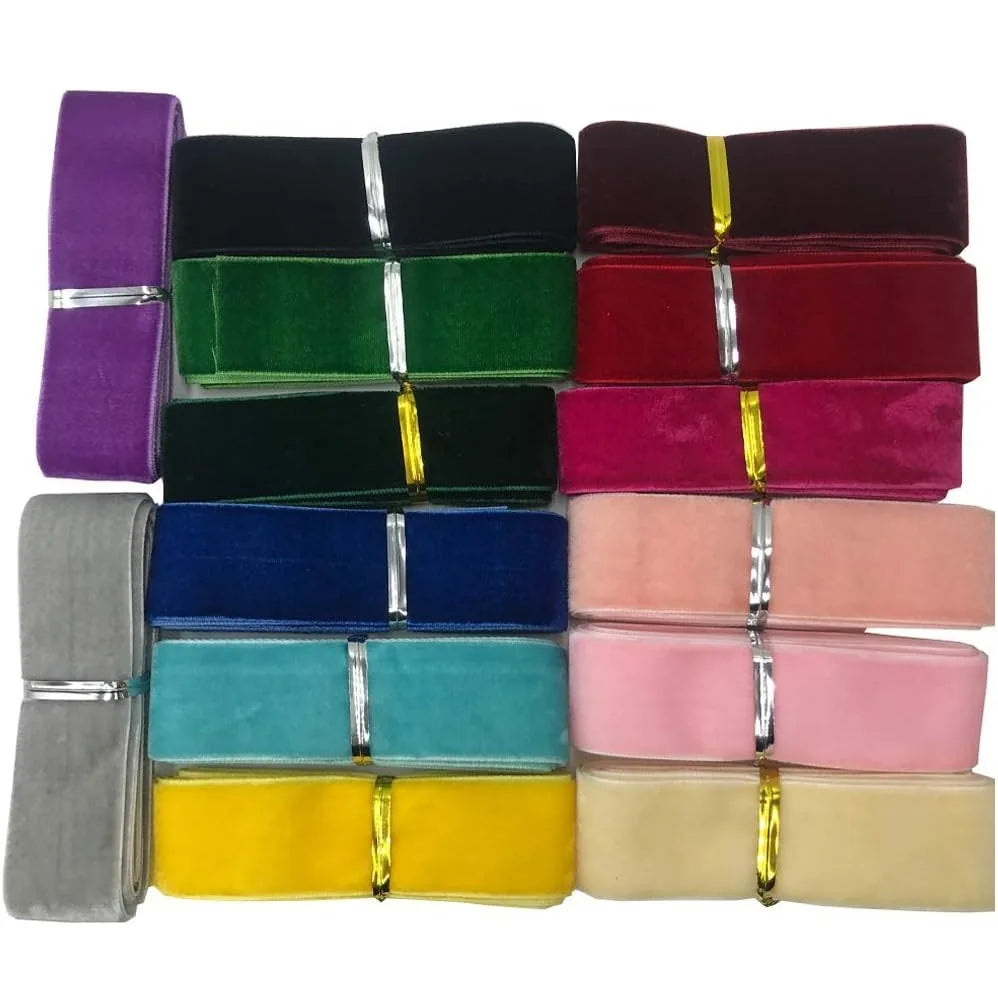 10 Yards Velvet Ribbon 16 Colours DIY Christmas Gift Packaging Bow