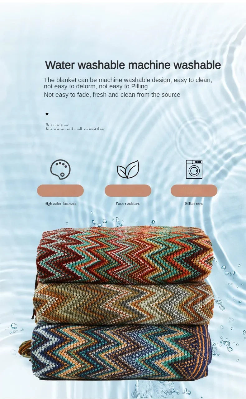 Boho Zig Zag Mexico Baja Blankets