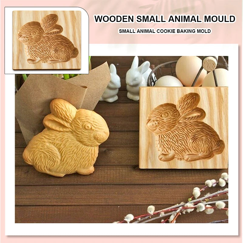 Wooden Cookie Moulds 3D Biscuit Press Stamp Cake Embossing Baking Tool