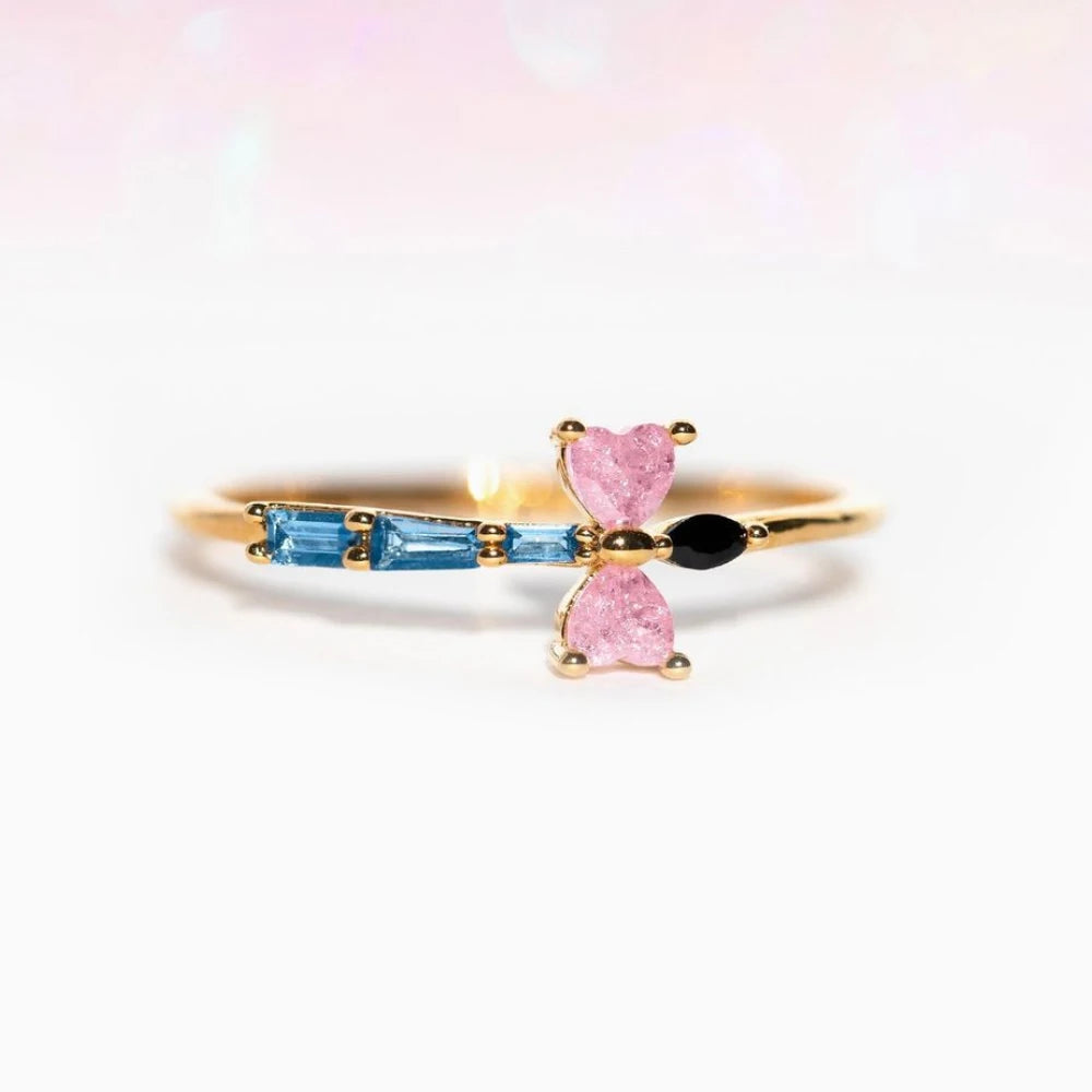 Sweet and Dainty Colourful Zircon Rings Gift Idea