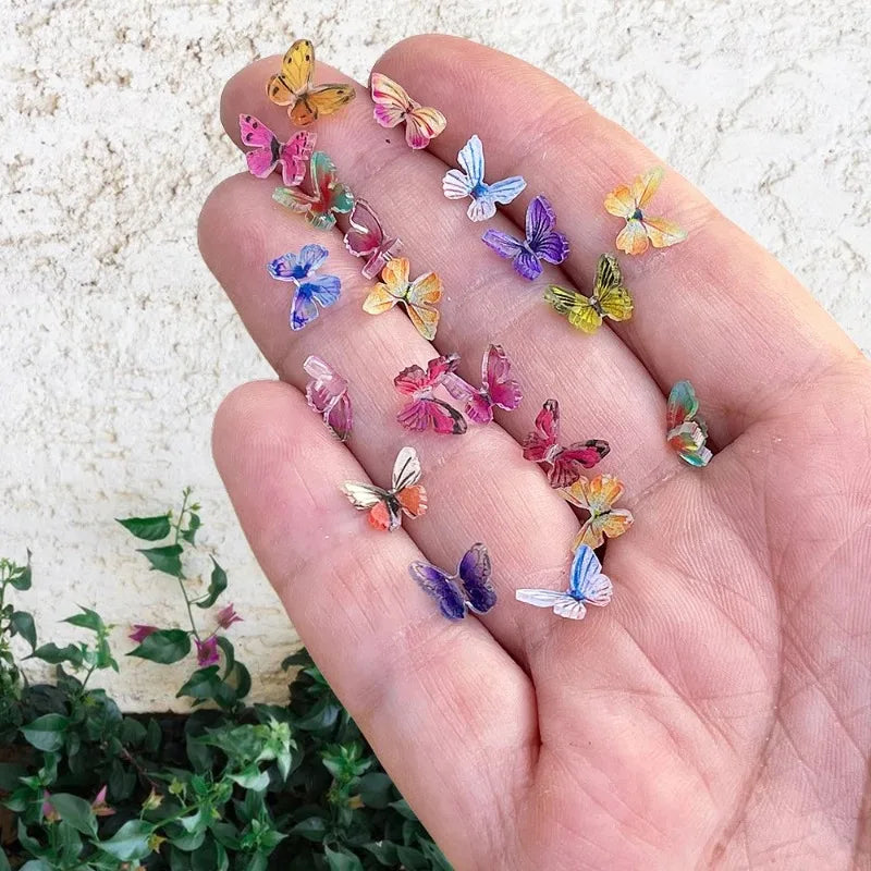 Tiny Miniature Butterflies Fairy Garden Accessories Mini Resin Figurines Micro Landscape Dollhouse DIY Crafts Decor 3D