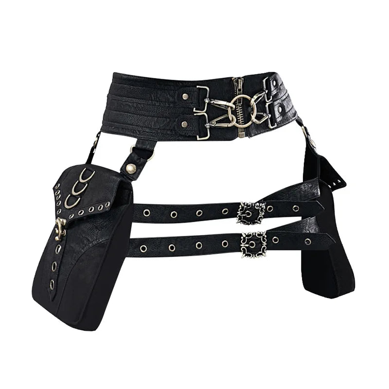 Steampunk Handmade Utility Hip Belt Bag Festival Pocket Tribal Medieval Costume