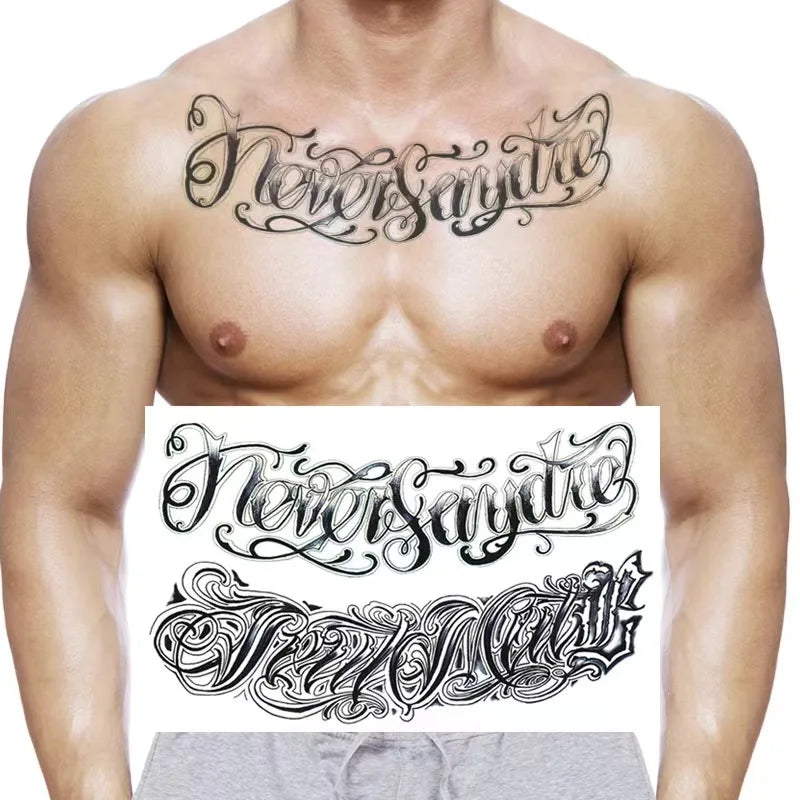 Dark Flower Collar Body Art Temporary Tattoo Chest Clavicle Tattoo Sticker