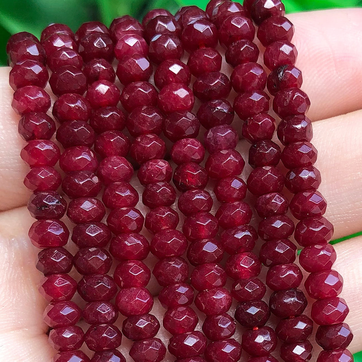Red Chalcedony Natural Faceted Rondelle Stone Beads for DIY Jewellery Making