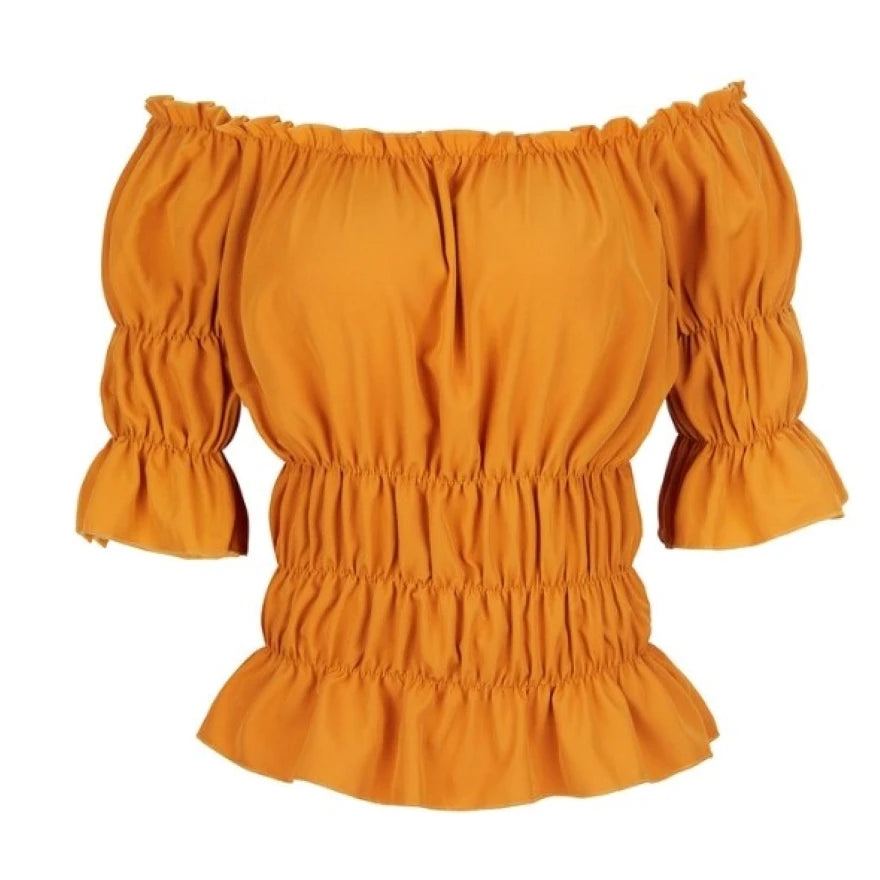 16 Colours Medieval Renaissance Blouses Off Shoulder Steampunk Cosplay Pirate Shirt Corset Top