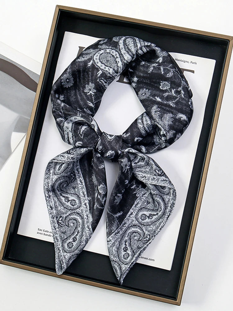 Paisley Print Scarf Square Bandana Neckerchief Hair Ribbon Headband Hair Accessories