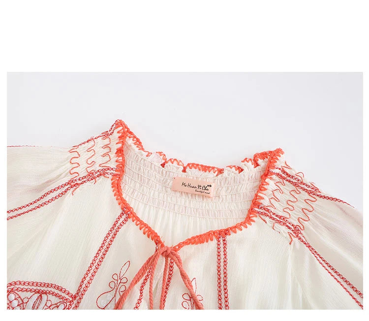 Mirai's Embroidered Boho Dress