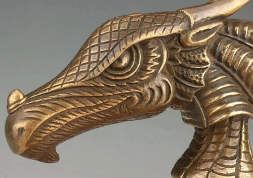 Copper Dragon Head Walking Stick Handle