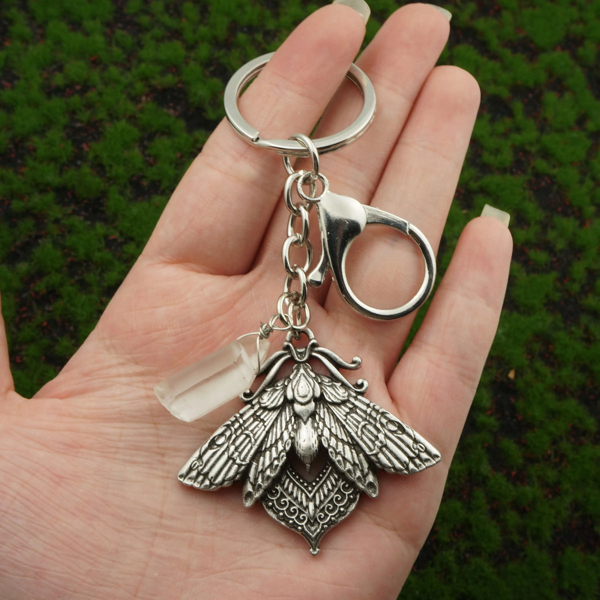 Victorian Death Moth Keyring