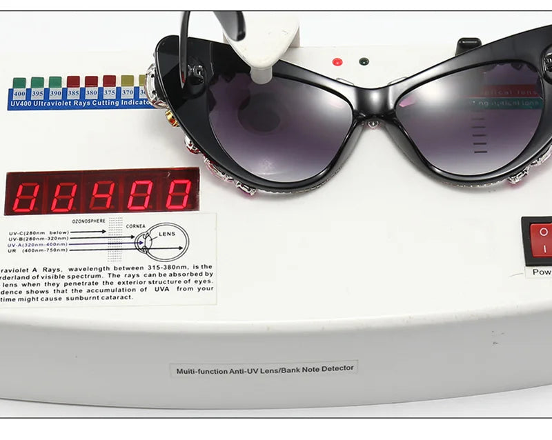 Katy's Crystal Rhinestone Cat Eye Sunglasses Funglasses UV400