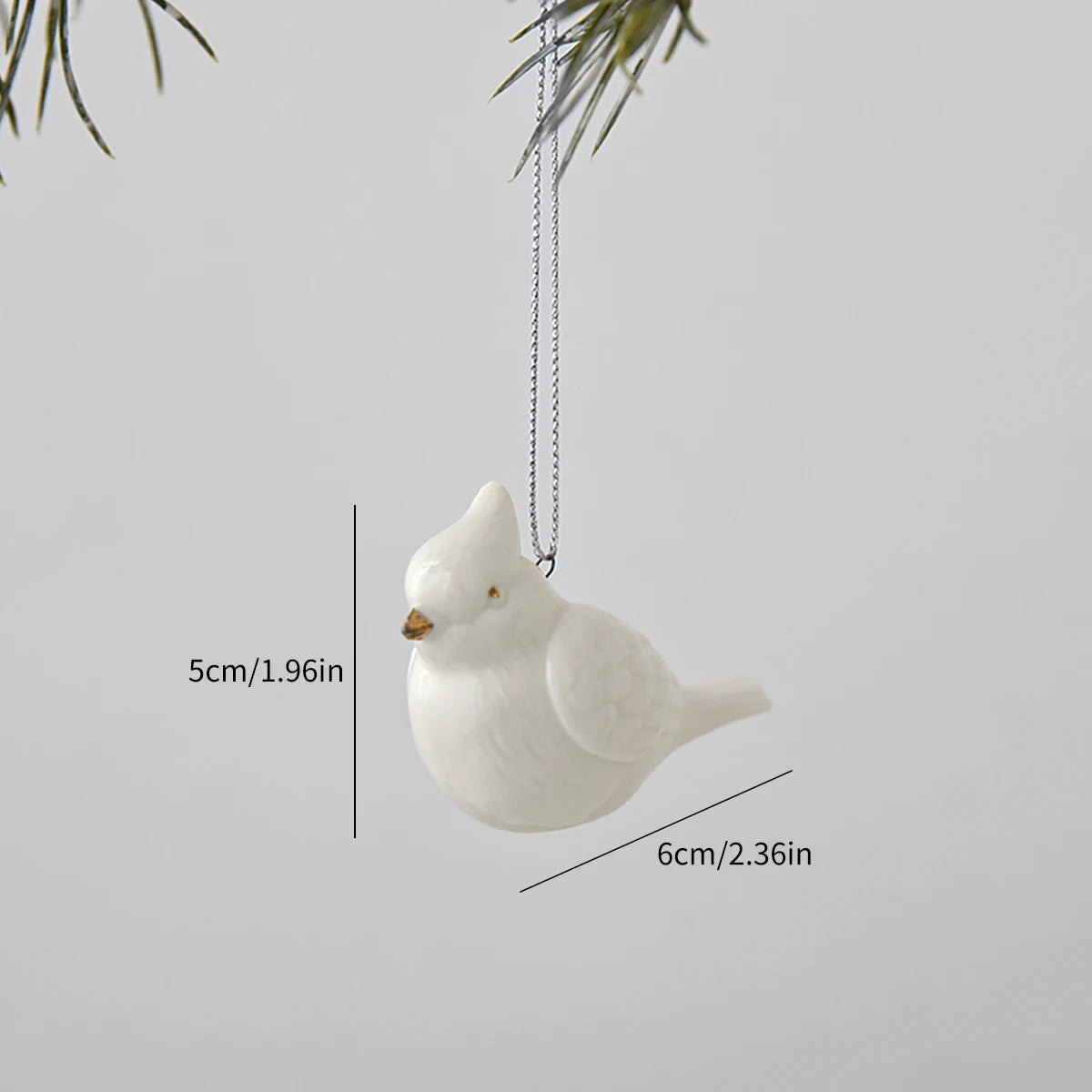 White Ceramic Christmas Tree Ornaments Snowman Reindeer Xmas Hanging Decor