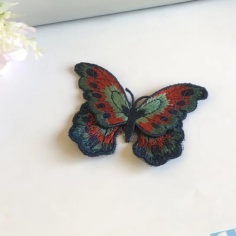 3Pcs Butterfly Embroidered Patches Appliqué Sewing DIY Crafts