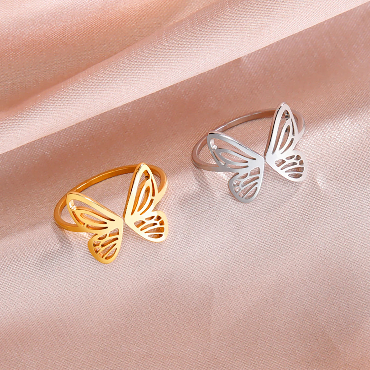Open Butterfly Ring Stainless Steel Gifts Under $10