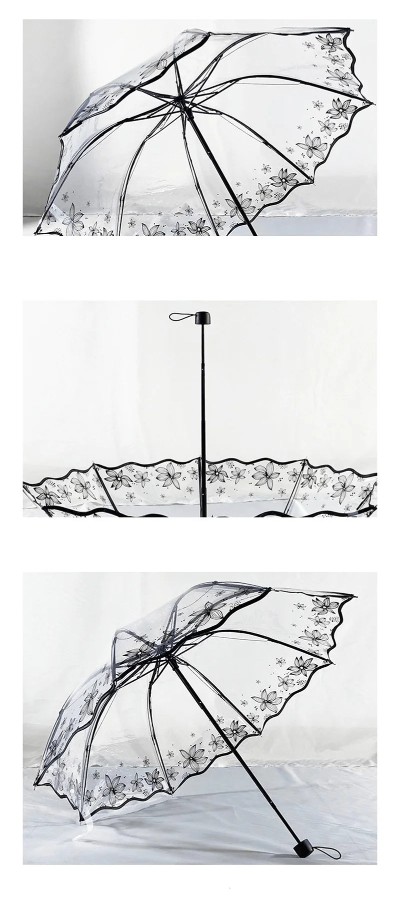 Forest Silhouette Transparent Umbrella PVC Umbrella