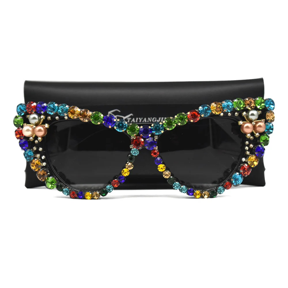 Katy's Crystal Rhinestone Cat Eye Sunglasses Funglasses UV400