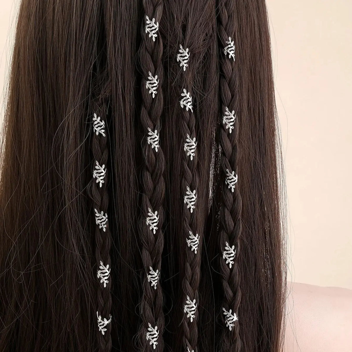 Set of 40pcs Leaf Metal Braid Ring Clips Dread Lock Metal Cuffs Hair Jewellery
