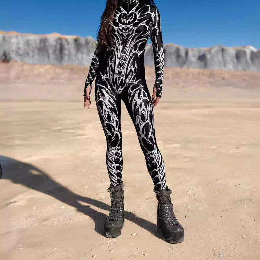 Multicolour Goddess Jumpsuit Cosplay Rave Festival Party Outfit