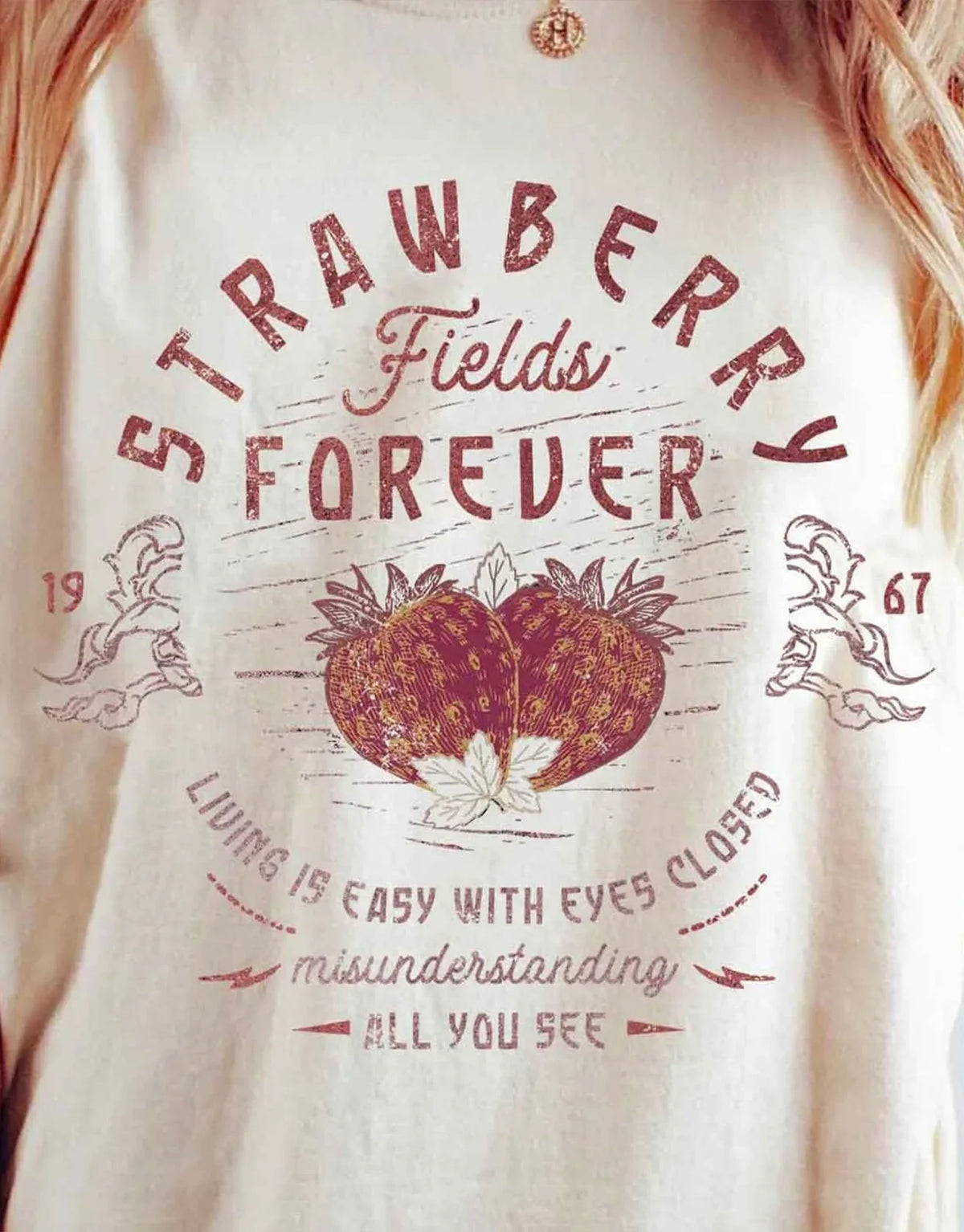 Beatles Strawberry Fields Rock Band Tee T-Shirt