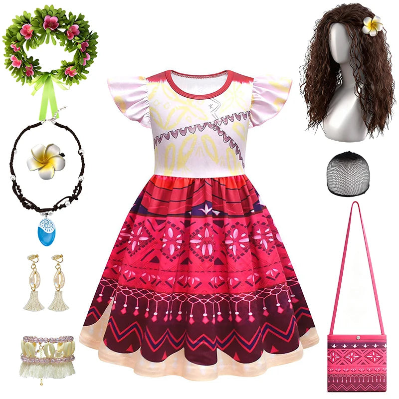 Princess Moana Little Girl Fancy Dress Halloween Cosplay Book Week Children's Costume