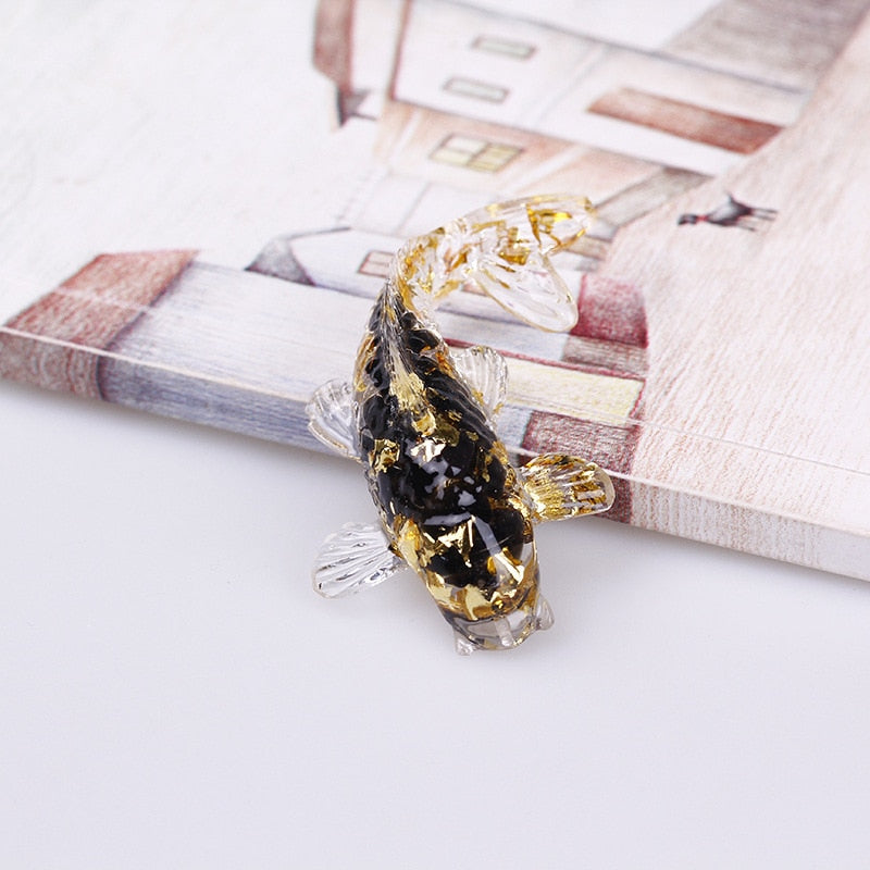 Pretty Koi Fish Ornaments Natural Crystal Decor